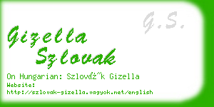 gizella szlovak business card